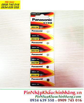 COMBO 01vỉ=5viên Pin đồng hồ 1.55v Panasonic SR521SW-Pin 379, Giá chỉ 179.000/Vỉ 5viên